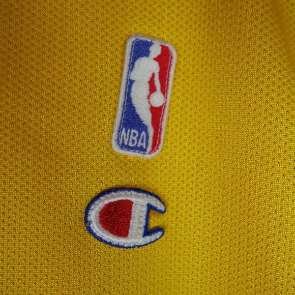 Vtg Los Angeles Lakers Kobe Bryant Yellow & Purple Champion NBA Jersey, Size XL - Picture 5 of 12